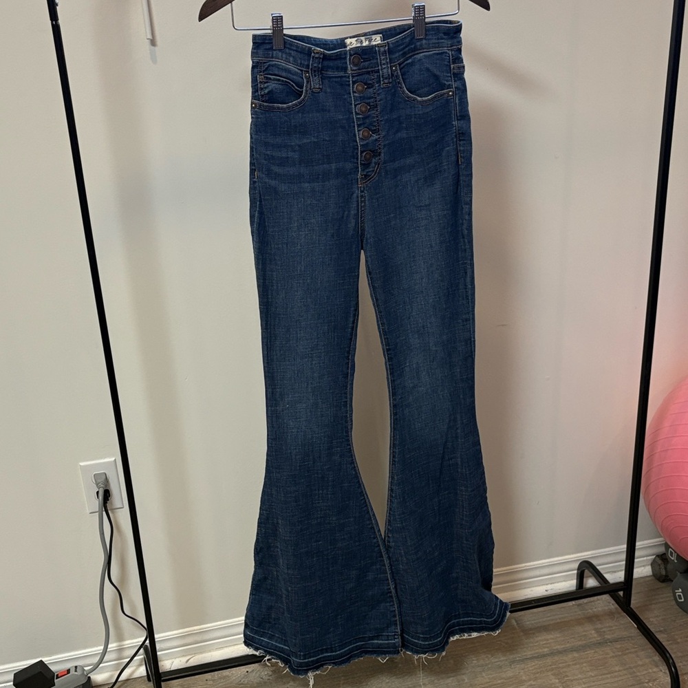 We The Free Dark Blue Flare Jeans